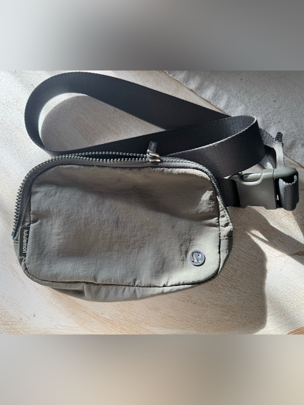 lululemon athletica dark grey Belt Bag with Black Strap